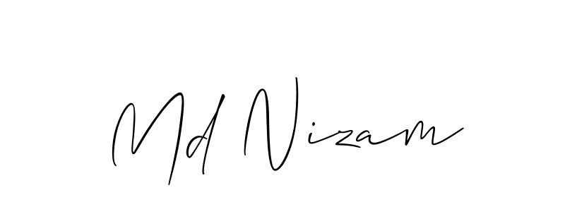 Also You can easily find your signature by using the search form. We will create Md Nizam name handwritten signature images for you free of cost using Allison_Script sign style. Md Nizam signature style 2 images and pictures png