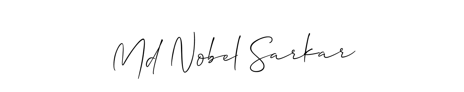 How to make Md Nobel Sarkar name signature. Use Allison_Script style for creating short signs online. This is the latest handwritten sign. Md Nobel Sarkar signature style 2 images and pictures png