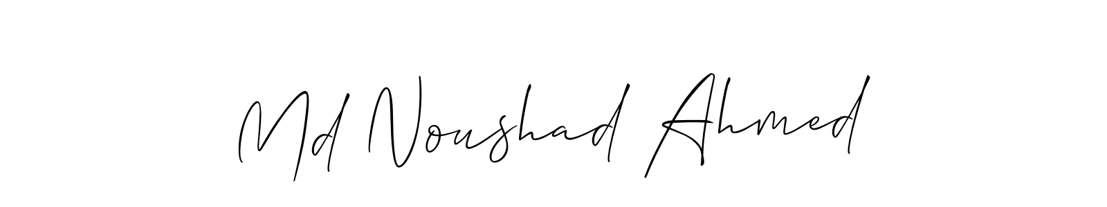 Create a beautiful signature design for name Md Noushad Ahmed. With this signature (Allison_Script) fonts, you can make a handwritten signature for free. Md Noushad Ahmed signature style 2 images and pictures png