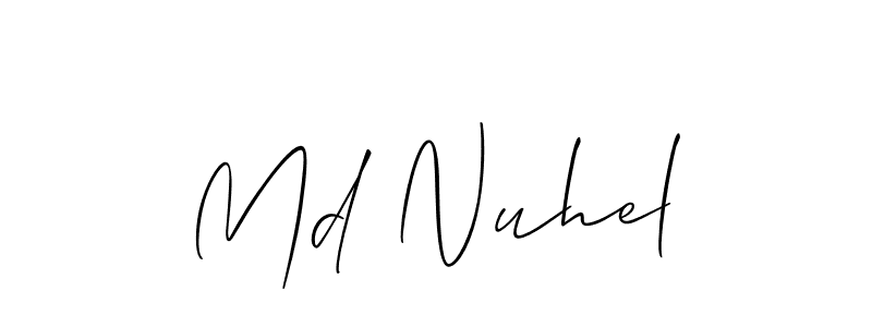 Similarly Allison_Script is the best handwritten signature design. Signature creator online .You can use it as an online autograph creator for name Md Nuhel. Md Nuhel signature style 2 images and pictures png