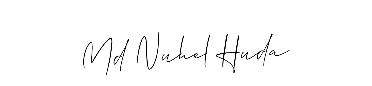 Create a beautiful signature design for name Md Nuhel Huda. With this signature (Allison_Script) fonts, you can make a handwritten signature for free. Md Nuhel Huda signature style 2 images and pictures png