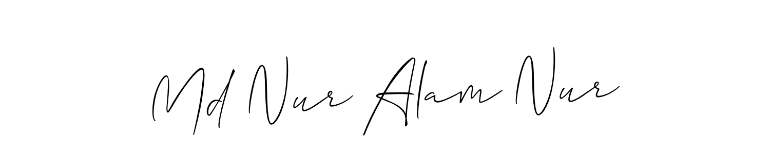 Also You can easily find your signature by using the search form. We will create Md Nur Alam Nur name handwritten signature images for you free of cost using Allison_Script sign style. Md Nur Alam Nur signature style 2 images and pictures png