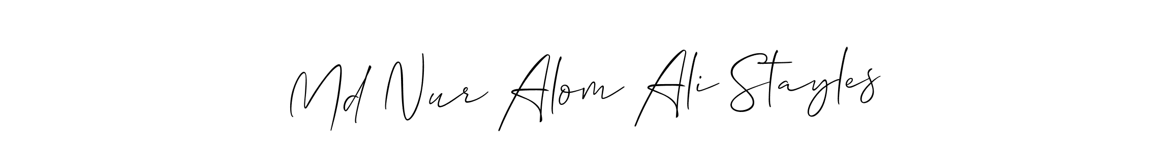 How to make Md Nur Alom Ali Stayles name signature. Use Allison_Script style for creating short signs online. This is the latest handwritten sign. Md Nur Alom Ali Stayles signature style 2 images and pictures png