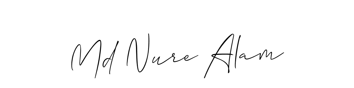 Use a signature maker to create a handwritten signature online. With this signature software, you can design (Allison_Script) your own signature for name Md Nure Alam. Md Nure Alam signature style 2 images and pictures png