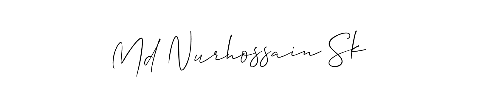 Also we have Md Nurhossain Sk name is the best signature style. Create professional handwritten signature collection using Allison_Script autograph style. Md Nurhossain Sk signature style 2 images and pictures png