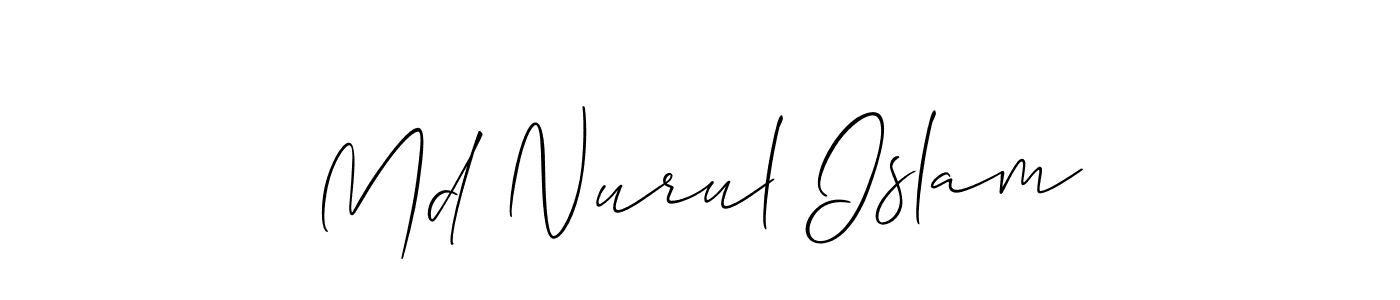 Create a beautiful signature design for name Md Nurul Islam. With this signature (Allison_Script) fonts, you can make a handwritten signature for free. Md Nurul Islam signature style 2 images and pictures png