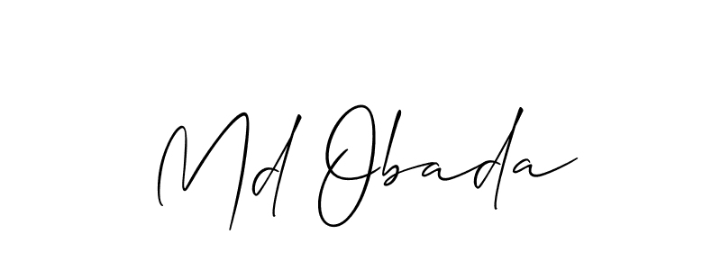 Use a signature maker to create a handwritten signature online. With this signature software, you can design (Allison_Script) your own signature for name Md Obada. Md Obada signature style 2 images and pictures png