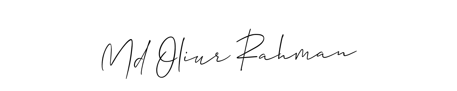 Design your own signature with our free online signature maker. With this signature software, you can create a handwritten (Allison_Script) signature for name Md Oliur Rahman. Md Oliur Rahman signature style 2 images and pictures png