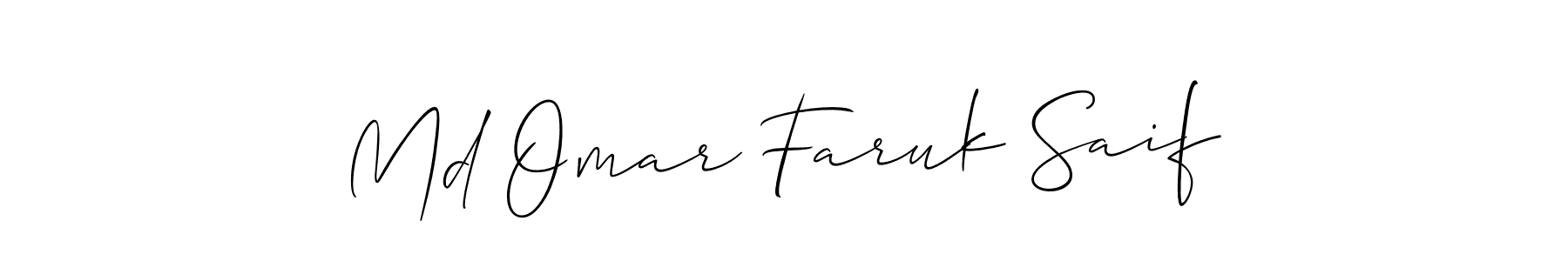 This is the best signature style for the Md Omar Faruk Saif name. Also you like these signature font (Allison_Script). Mix name signature. Md Omar Faruk Saif signature style 2 images and pictures png