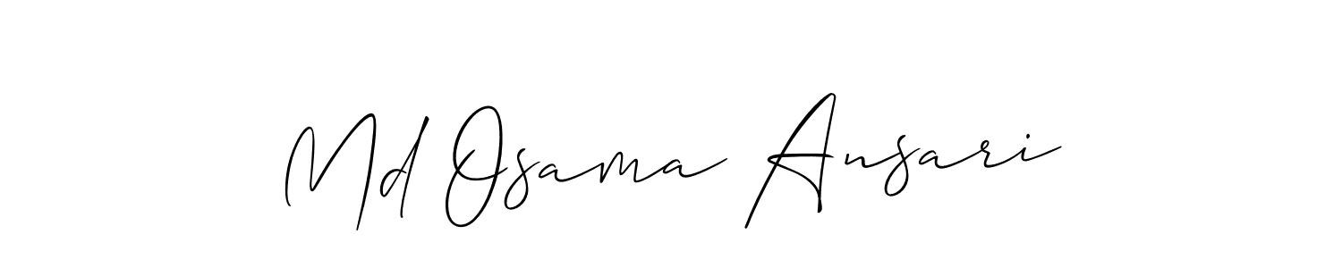 Similarly Allison_Script is the best handwritten signature design. Signature creator online .You can use it as an online autograph creator for name Md Osama Ansari. Md Osama Ansari signature style 2 images and pictures png