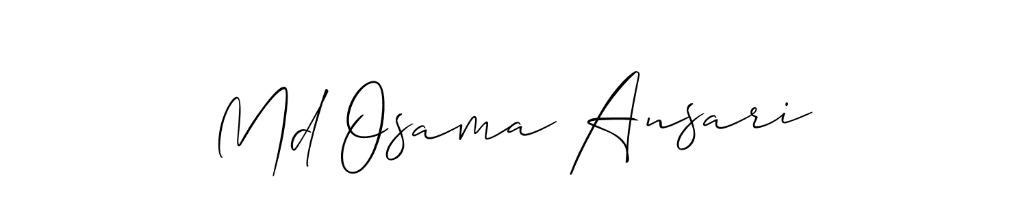 Use a signature maker to create a handwritten signature online. With this signature software, you can design (Allison_Script) your own signature for name Md Osama Ansari. Md Osama Ansari signature style 2 images and pictures png