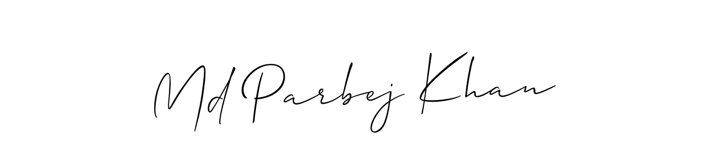 Md Parbej Khan stylish signature style. Best Handwritten Sign (Allison_Script) for my name. Handwritten Signature Collection Ideas for my name Md Parbej Khan. Md Parbej Khan signature style 2 images and pictures png