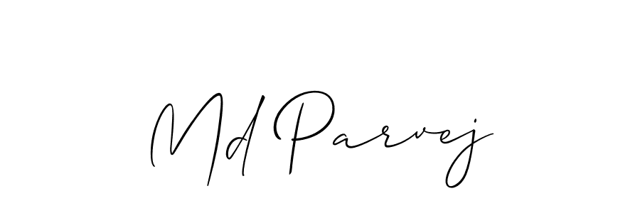 How to make Md Parvej name signature. Use Allison_Script style for creating short signs online. This is the latest handwritten sign. Md Parvej signature style 2 images and pictures png