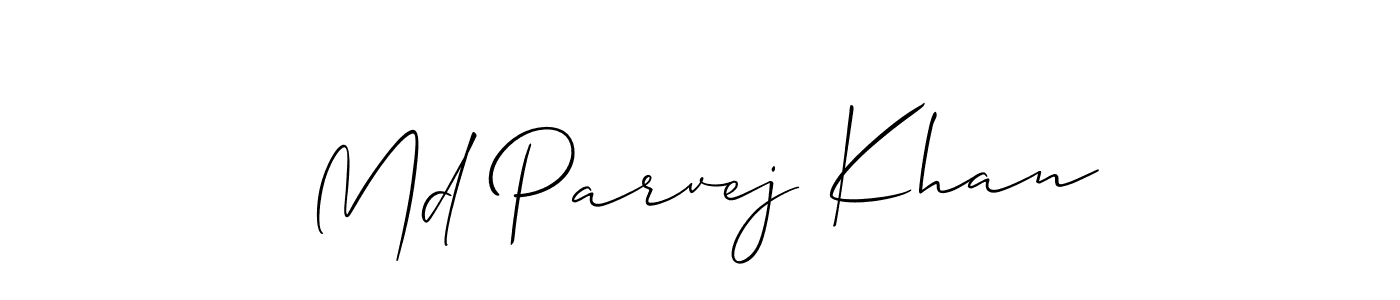 Similarly Allison_Script is the best handwritten signature design. Signature creator online .You can use it as an online autograph creator for name Md Parvej Khan. Md Parvej Khan signature style 2 images and pictures png