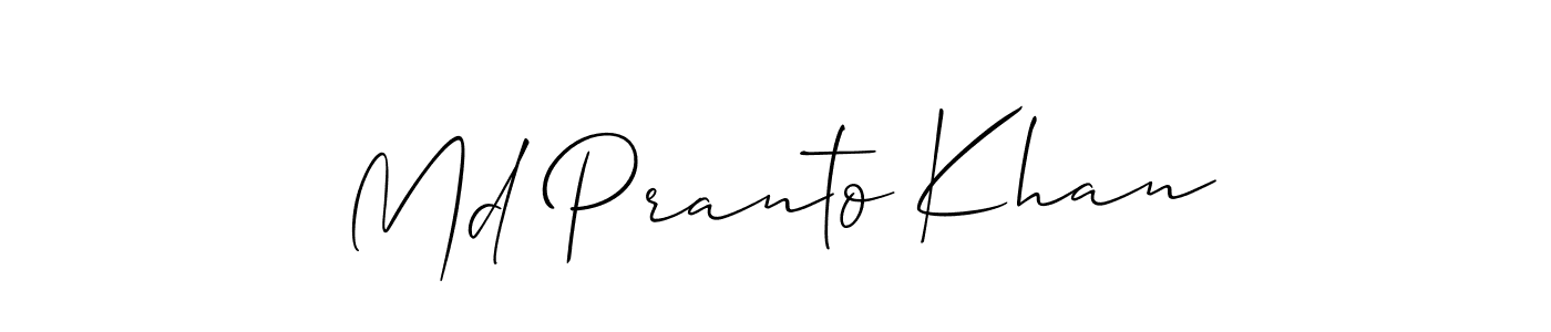 Use a signature maker to create a handwritten signature online. With this signature software, you can design (Allison_Script) your own signature for name Md Pranto Khan. Md Pranto Khan signature style 2 images and pictures png