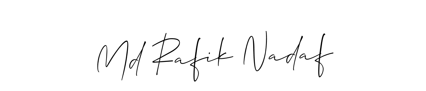 Create a beautiful signature design for name Md Rafik Nadaf. With this signature (Allison_Script) fonts, you can make a handwritten signature for free. Md Rafik Nadaf signature style 2 images and pictures png
