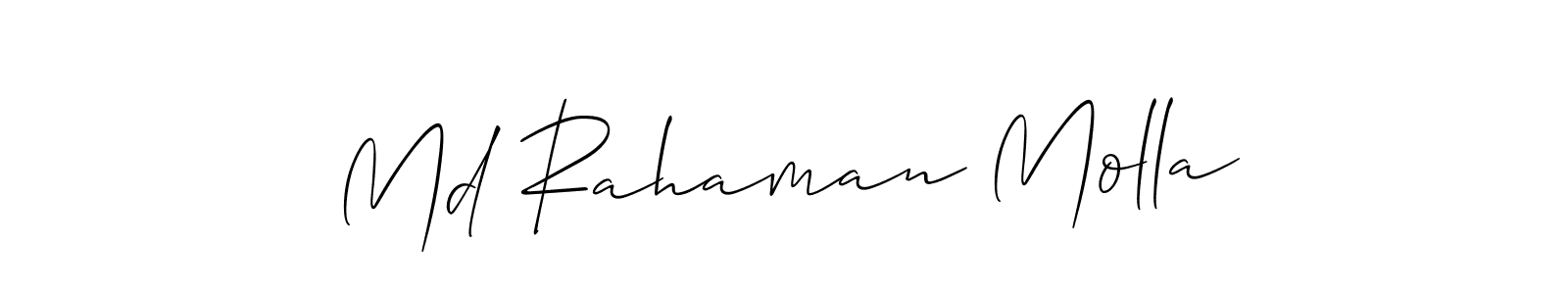 How to make Md Rahaman Molla name signature. Use Allison_Script style for creating short signs online. This is the latest handwritten sign. Md Rahaman Molla signature style 2 images and pictures png