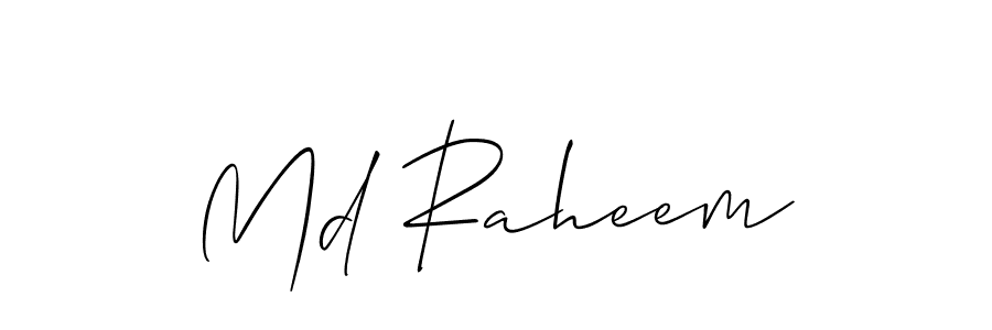 Use a signature maker to create a handwritten signature online. With this signature software, you can design (Allison_Script) your own signature for name Md Raheem. Md Raheem signature style 2 images and pictures png