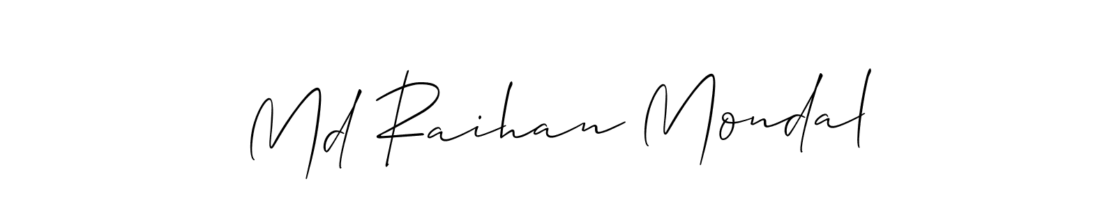 It looks lik you need a new signature style for name Md Raihan Mondal. Design unique handwritten (Allison_Script) signature with our free signature maker in just a few clicks. Md Raihan Mondal signature style 2 images and pictures png