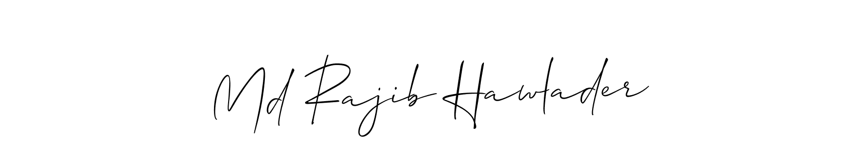 How to make Md Rajib Hawlader name signature. Use Allison_Script style for creating short signs online. This is the latest handwritten sign. Md Rajib Hawlader signature style 2 images and pictures png