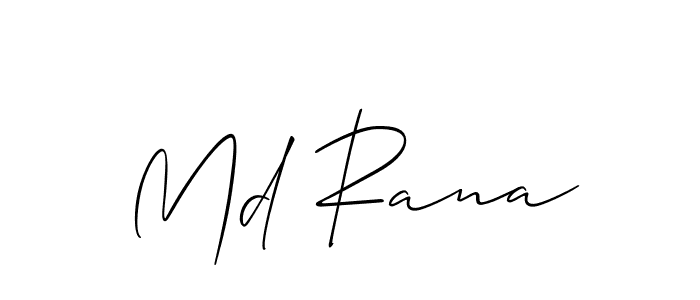 Make a short Md Rana signature style. Manage your documents anywhere anytime using Allison_Script. Create and add eSignatures, submit forms, share and send files easily. Md Rana signature style 2 images and pictures png