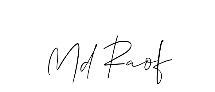 Allison_Script is a professional signature style that is perfect for those who want to add a touch of class to their signature. It is also a great choice for those who want to make their signature more unique. Get Md Raof name to fancy signature for free. Md Raof signature style 2 images and pictures png