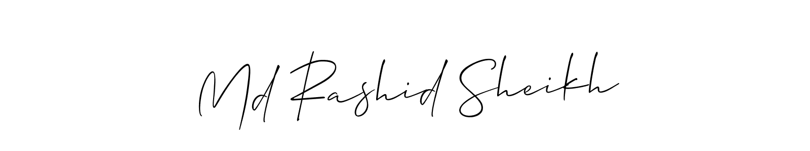 Also You can easily find your signature by using the search form. We will create Md Rashid Sheikh name handwritten signature images for you free of cost using Allison_Script sign style. Md Rashid Sheikh signature style 2 images and pictures png