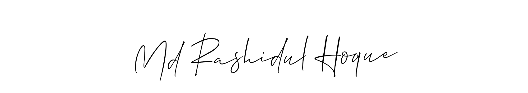 Make a short Md Rashidul Hoque signature style. Manage your documents anywhere anytime using Allison_Script. Create and add eSignatures, submit forms, share and send files easily. Md Rashidul Hoque signature style 2 images and pictures png