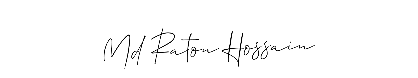 Make a short Md Raton Hossain signature style. Manage your documents anywhere anytime using Allison_Script. Create and add eSignatures, submit forms, share and send files easily. Md Raton Hossain signature style 2 images and pictures png