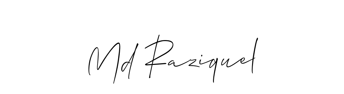 Design your own signature with our free online signature maker. With this signature software, you can create a handwritten (Allison_Script) signature for name Md Raziquel. Md Raziquel signature style 2 images and pictures png