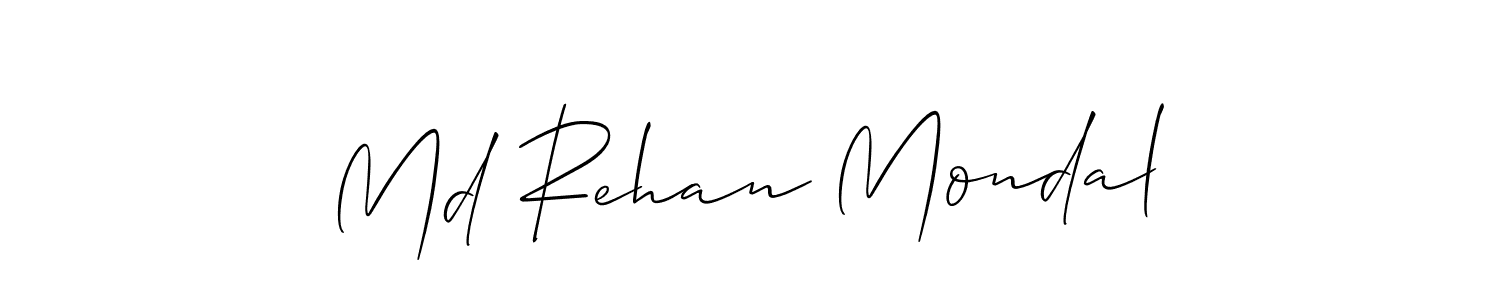 Also we have Md Rehan Mondal name is the best signature style. Create professional handwritten signature collection using Allison_Script autograph style. Md Rehan Mondal signature style 2 images and pictures png