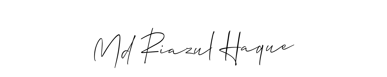 How to make Md Riazul Haque name signature. Use Allison_Script style for creating short signs online. This is the latest handwritten sign. Md Riazul Haque signature style 2 images and pictures png