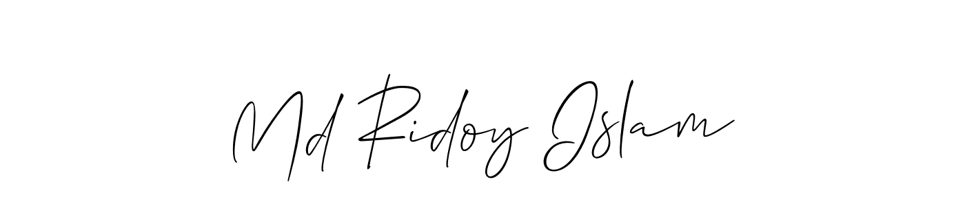 How to make Md Ridoy Islam name signature. Use Allison_Script style for creating short signs online. This is the latest handwritten sign. Md Ridoy Islam signature style 2 images and pictures png