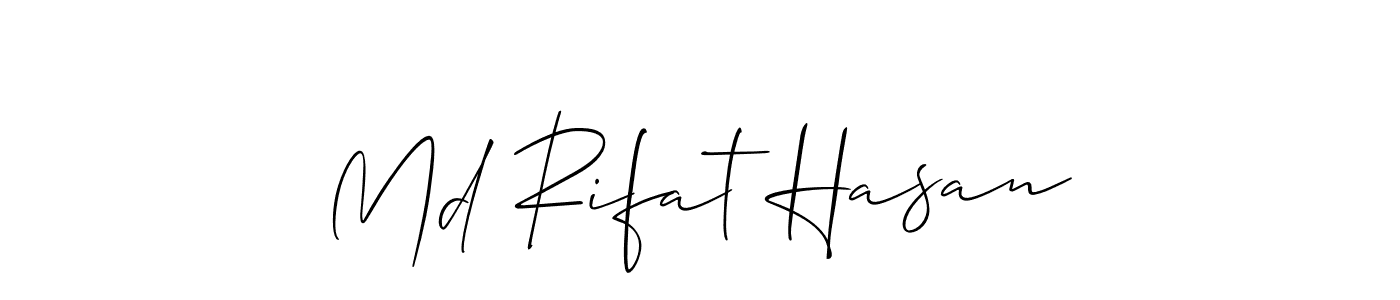 Make a short Md Rifat Hasan signature style. Manage your documents anywhere anytime using Allison_Script. Create and add eSignatures, submit forms, share and send files easily. Md Rifat Hasan signature style 2 images and pictures png