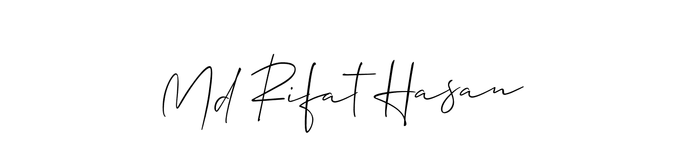 Also You can easily find your signature by using the search form. We will create Md Rifat Hasan name handwritten signature images for you free of cost using Allison_Script sign style. Md Rifat Hasan signature style 2 images and pictures png