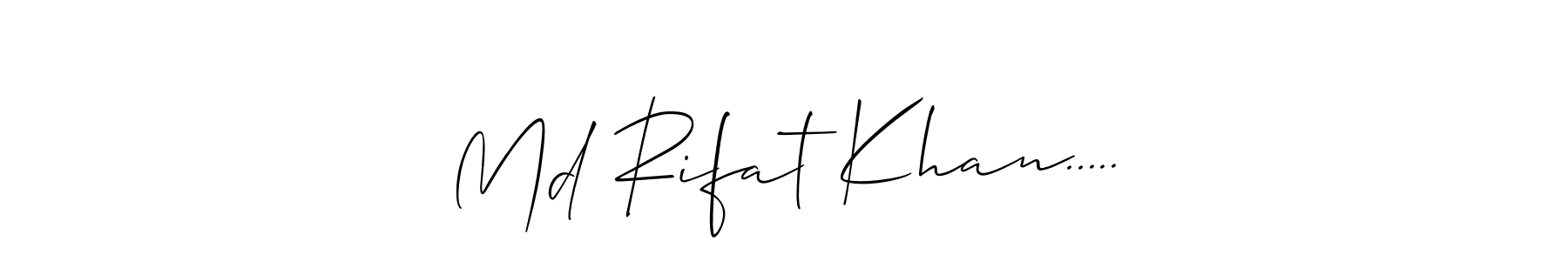 Use a signature maker to create a handwritten signature online. With this signature software, you can design (Allison_Script) your own signature for name Md Rifat Khan...... Md Rifat Khan..... signature style 2 images and pictures png