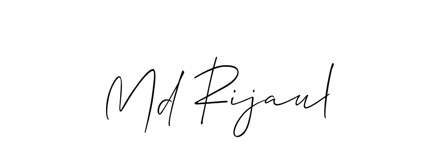 Use a signature maker to create a handwritten signature online. With this signature software, you can design (Allison_Script) your own signature for name Md Rijaul. Md Rijaul signature style 2 images and pictures png