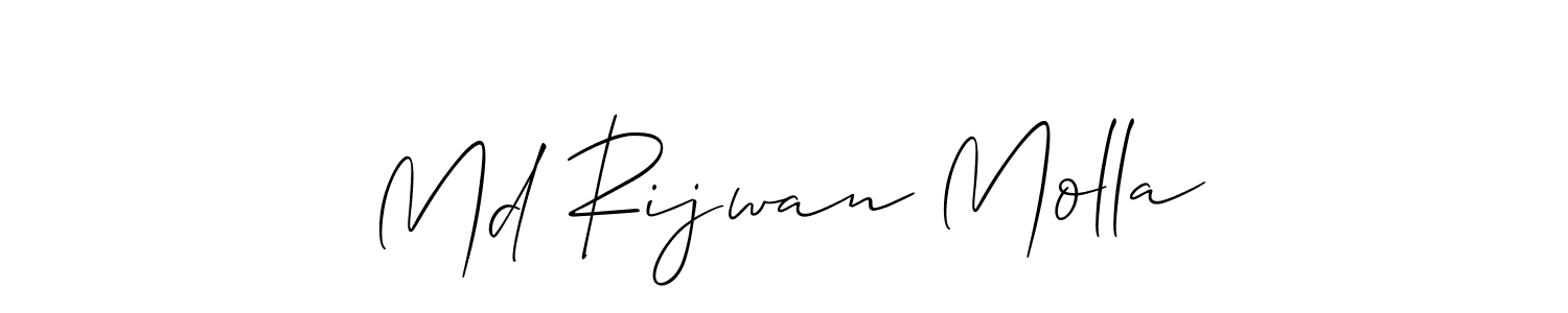 Design your own signature with our free online signature maker. With this signature software, you can create a handwritten (Allison_Script) signature for name Md Rijwan Molla. Md Rijwan Molla signature style 2 images and pictures png
