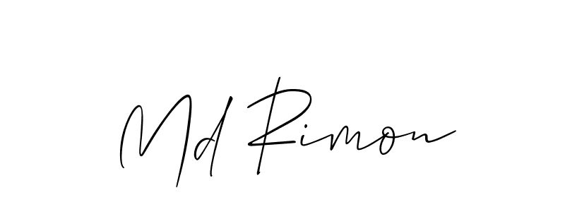 Make a beautiful signature design for name Md Rimon. With this signature (Allison_Script) style, you can create a handwritten signature for free. Md Rimon signature style 2 images and pictures png
