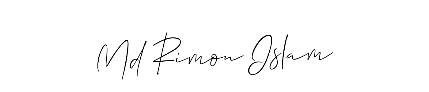 Similarly Allison_Script is the best handwritten signature design. Signature creator online .You can use it as an online autograph creator for name Md Rimon Islam. Md Rimon Islam signature style 2 images and pictures png