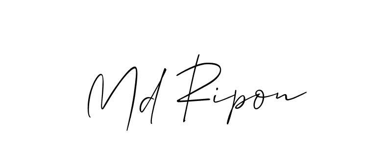 Similarly Allison_Script is the best handwritten signature design. Signature creator online .You can use it as an online autograph creator for name Md Ripon. Md Ripon signature style 2 images and pictures png