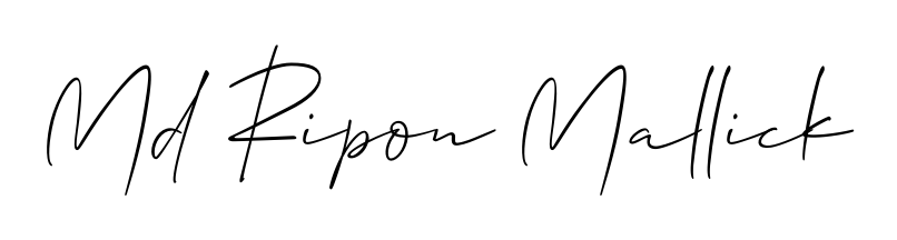 You should practise on your own different ways (Allison_Script) to write your name (Md Ripon Mallick) in signature. Don't let someone else do it for you. Md Ripon Mallick signature style 2 images and pictures png