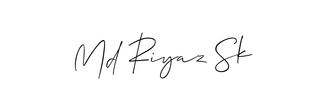 How to make Md Riyaz Sk name signature. Use Allison_Script style for creating short signs online. This is the latest handwritten sign. Md Riyaz Sk signature style 2 images and pictures png