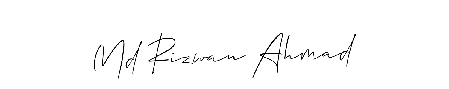 Also You can easily find your signature by using the search form. We will create Md Rizwan Ahmad name handwritten signature images for you free of cost using Allison_Script sign style. Md Rizwan Ahmad signature style 2 images and pictures png