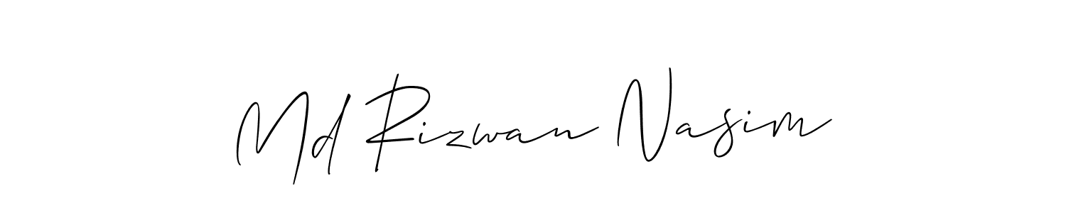 How to Draw Md Rizwan Nasim signature style? Allison_Script is a latest design signature styles for name Md Rizwan Nasim. Md Rizwan Nasim signature style 2 images and pictures png