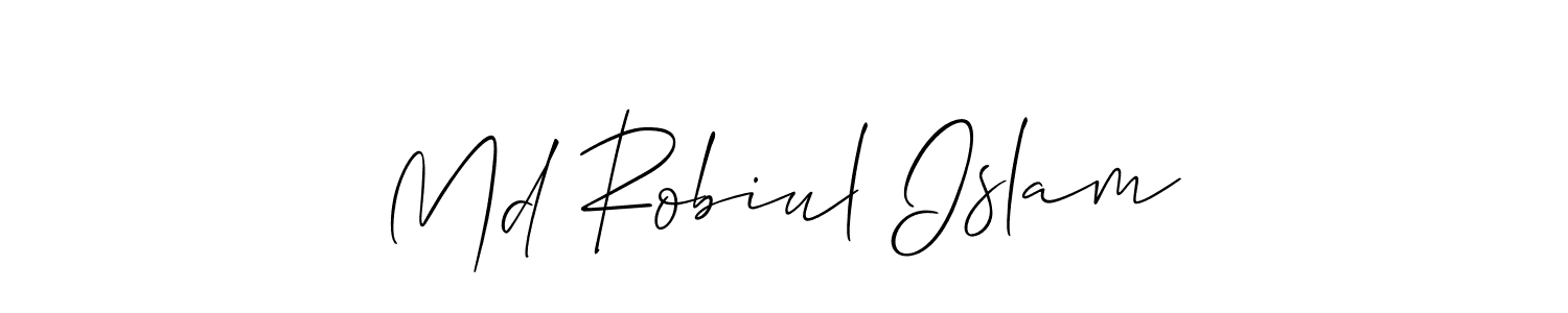 Use a signature maker to create a handwritten signature online. With this signature software, you can design (Allison_Script) your own signature for name Md Robiul Islam. Md Robiul Islam signature style 2 images and pictures png