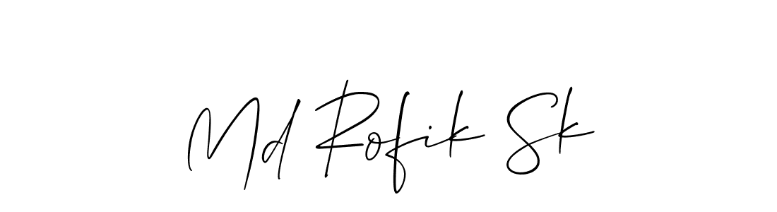 How to make Md Rofik Sk signature? Allison_Script is a professional autograph style. Create handwritten signature for Md Rofik Sk name. Md Rofik Sk signature style 2 images and pictures png
