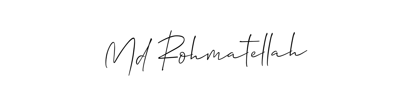 Use a signature maker to create a handwritten signature online. With this signature software, you can design (Allison_Script) your own signature for name Md Rohmatellah. Md Rohmatellah signature style 2 images and pictures png