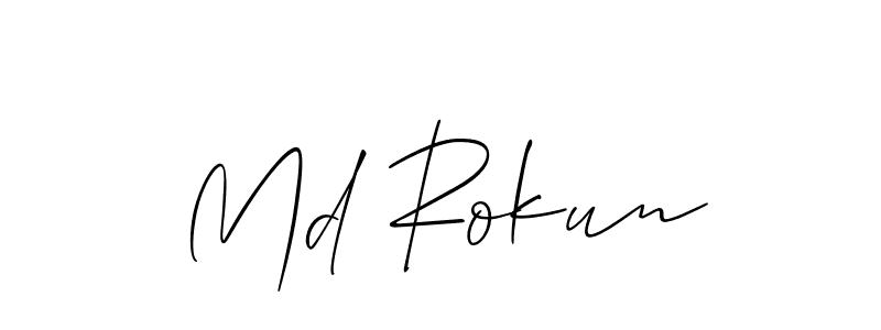 Md Rokun stylish signature style. Best Handwritten Sign (Allison_Script) for my name. Handwritten Signature Collection Ideas for my name Md Rokun. Md Rokun signature style 2 images and pictures png