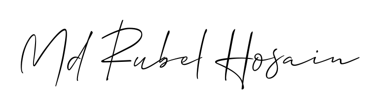 Download transparent PNG signature for name Md Rubel Hosain styled with Allison_Script font. Ready to paste directly into PDF and Word agreements. Md Rubel Hosain signature style 2 images and pictures png